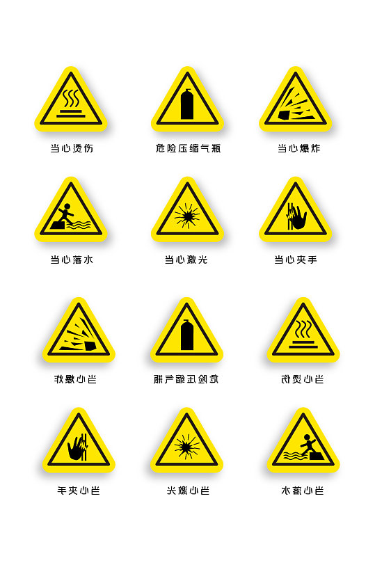 警示标志元素危险压缩气瓶标志