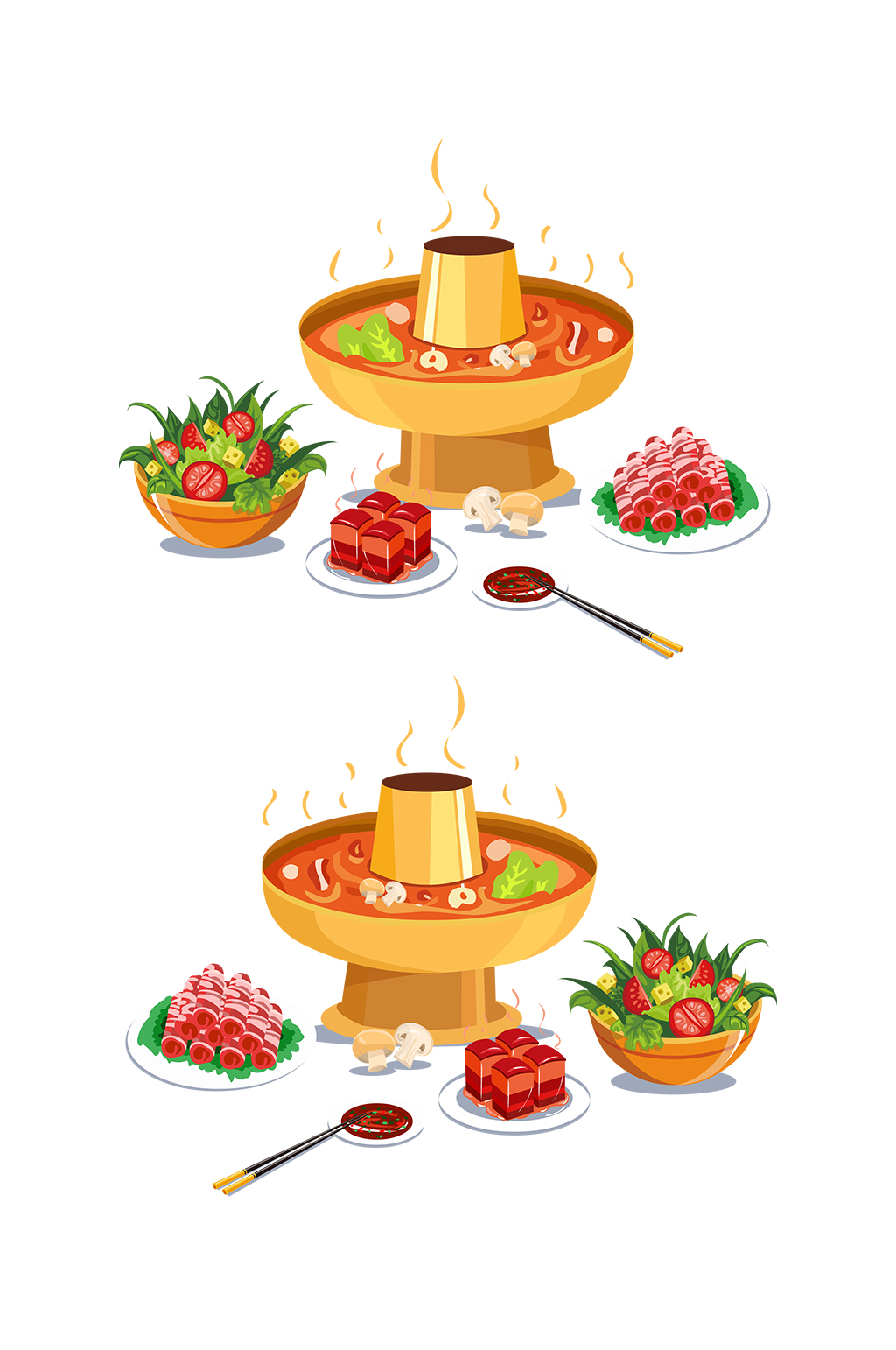 卡通铜锅涮设计元素素材