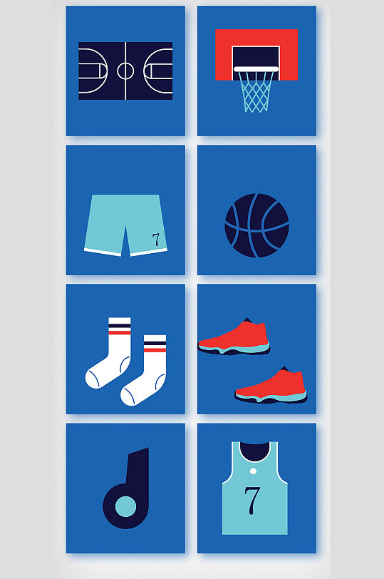 篮球运动员用品元素