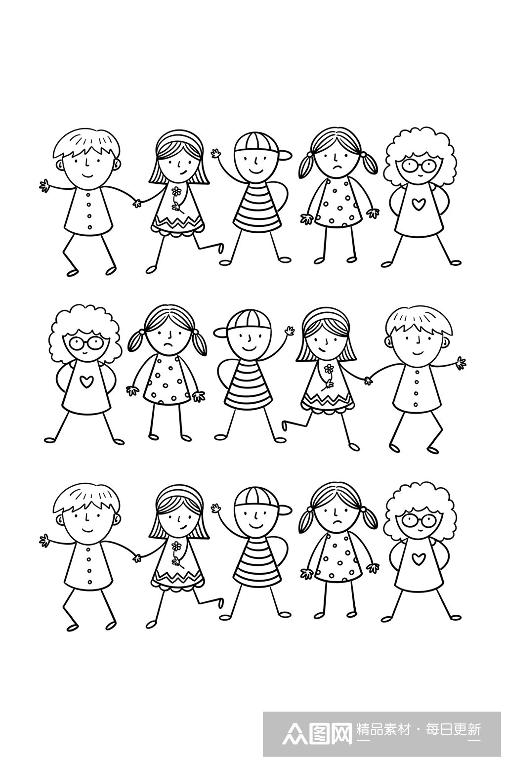 人物简笔画小孩子(人物简笔画大全步骤图 可爱 小孩)