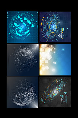 科技圈齿轮梦幻光斑素材