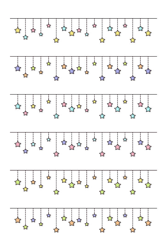 七彩小星星矢量装饰图