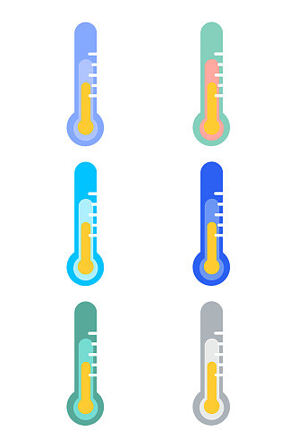 扁平化温度计图标元素
