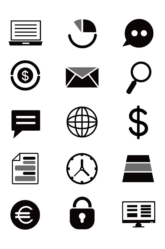 图标黑白ppt图标