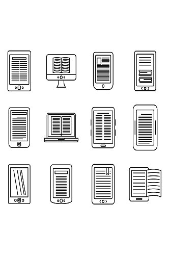 电子书阅读器的图标集