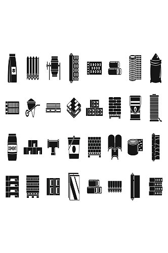 建筑施工材料图标设置简单的套楼房