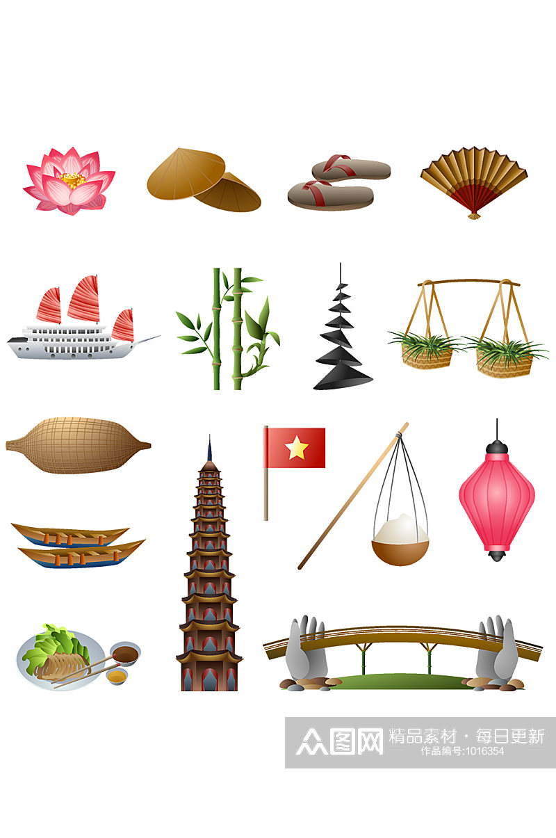 越南的图标集动画片套越南网络设计素材