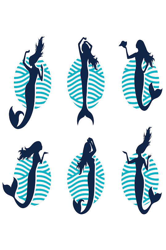 美人鱼标志图标标志集