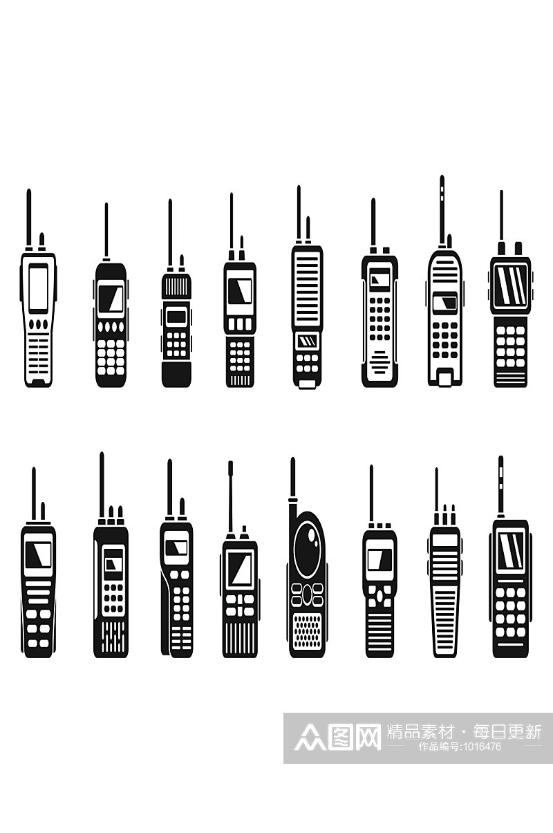 无线电对讲机图标设置简单的套无线电素材