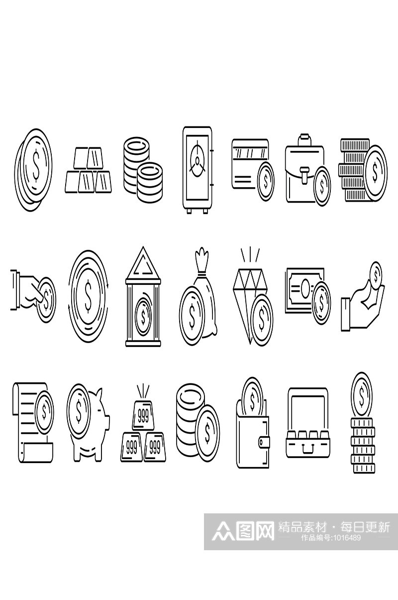 银行金属图标集概述套银行金属素材
