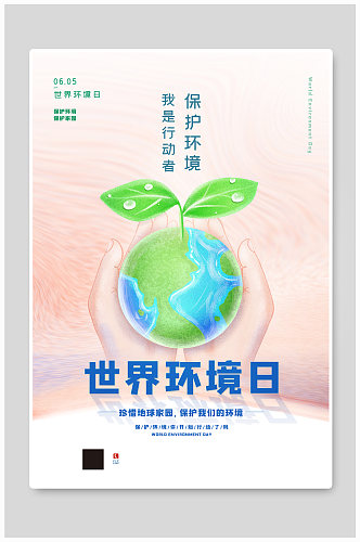 简洁世界环境日海报