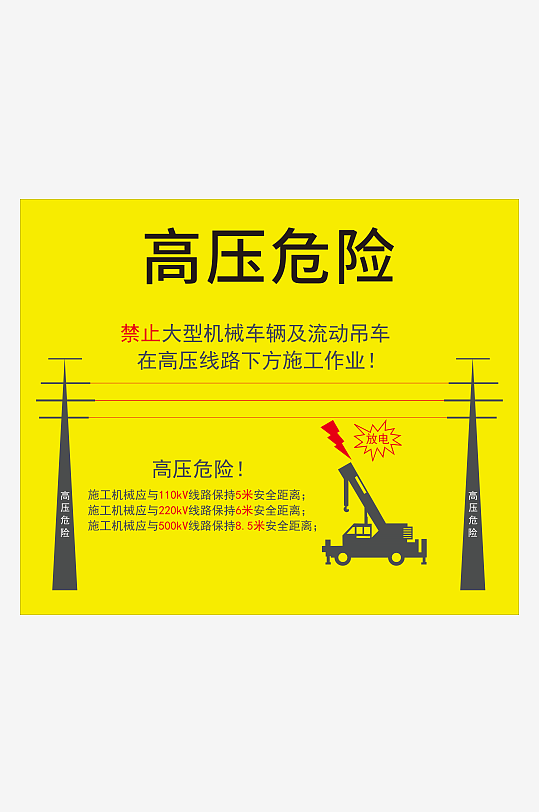 高压危险禁止施工牌-众图网