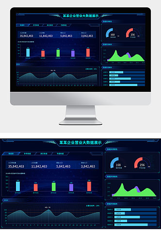 电商大屏大数据可视化界面大屏展示页面