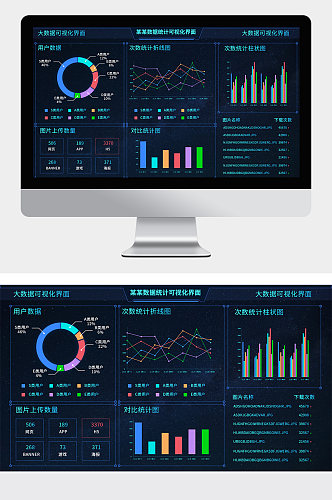 大数据可视化蓝色科技感高端UI网页界面