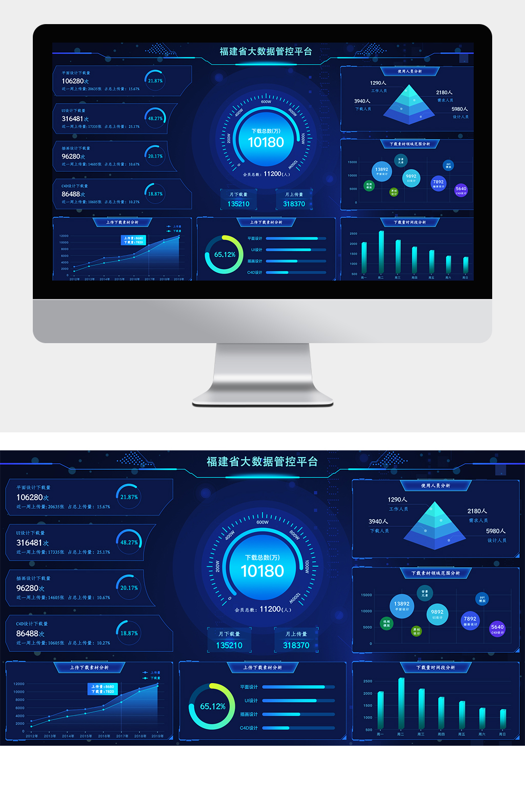 大屏界面素材_大屏界面模板_大屏界面设计图片免费下载-众图网