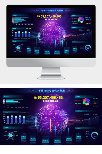 深色销售大数据分析大屏
