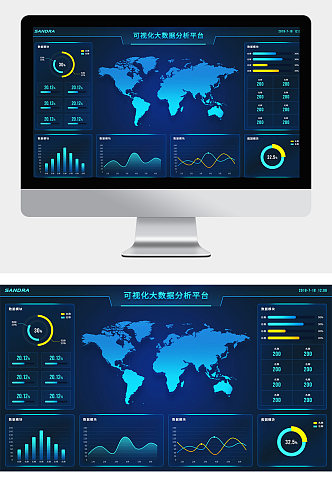 可视化大数据分析管理平台模板