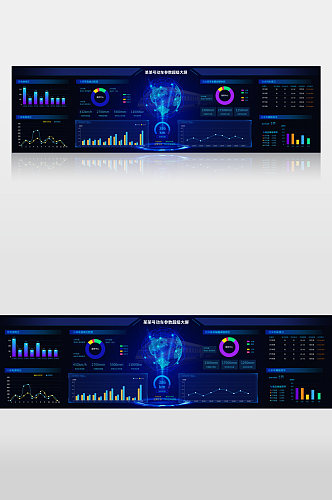 蓝色科技动车运行参数监测大数据超级大屏