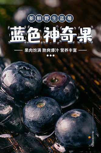 生鲜水果蓝莓葡萄食物蔬菜中国风模板详情页
