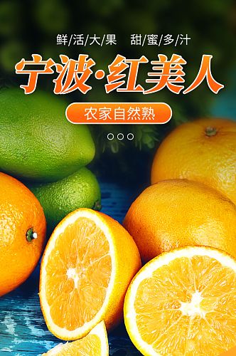 宁波红美人柑橘橙子脐橙血橙冰糖橘详情页