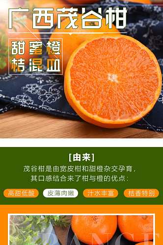 电商淘宝水果美食广西茂谷柑蜜橘详情页