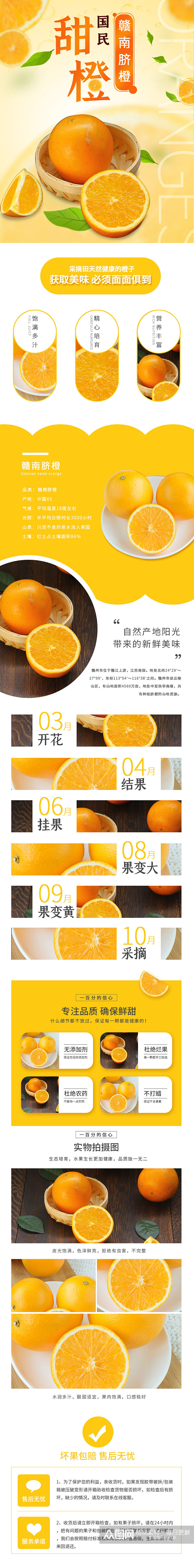 脐橙橙子水果食品淘宝描述详情页素材