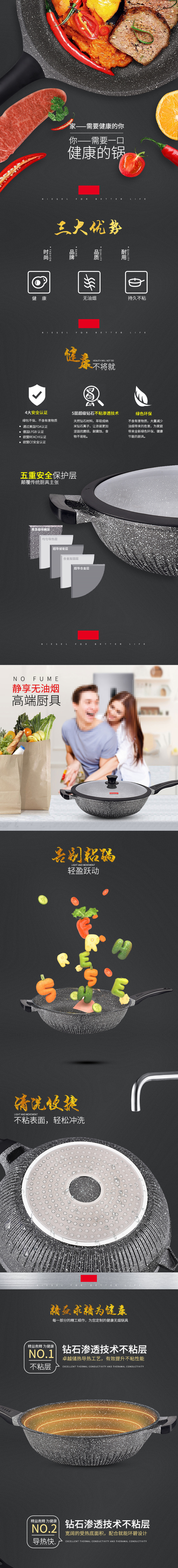 不粘锅炒锅淘宝详情页素材