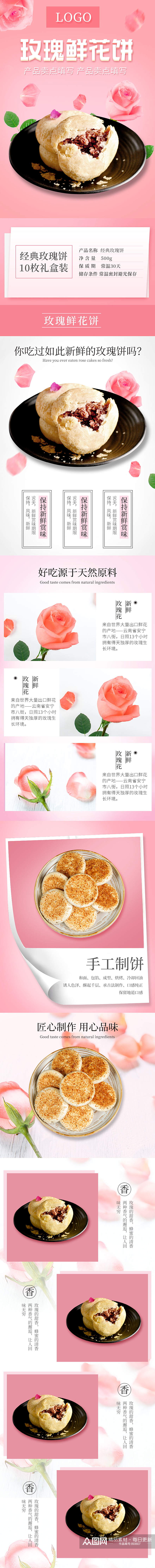 玫瑰鲜花饼淘宝天猫详情页素材