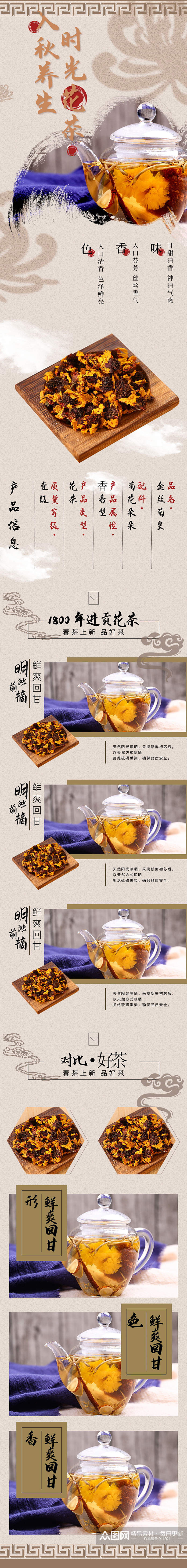 菊花茶金丝皇菊茶叶详情素材