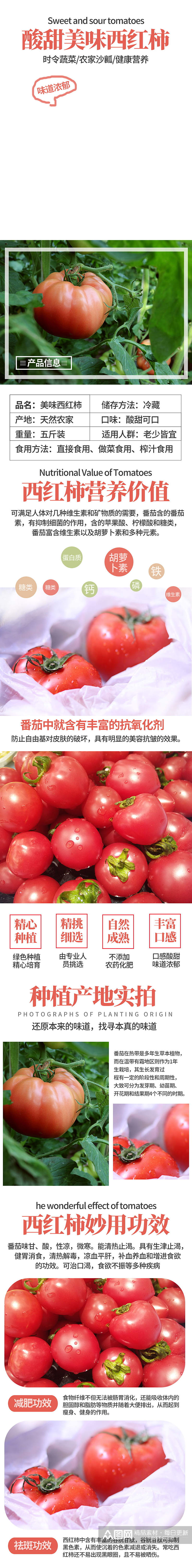 详情页简约风食品西红柿番茄素材