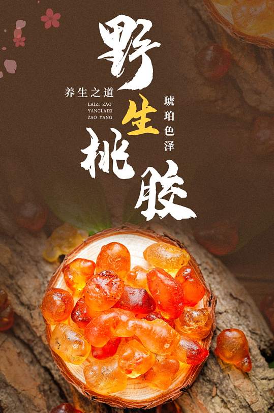 黑金色红色桃胶雪燕食品详情页