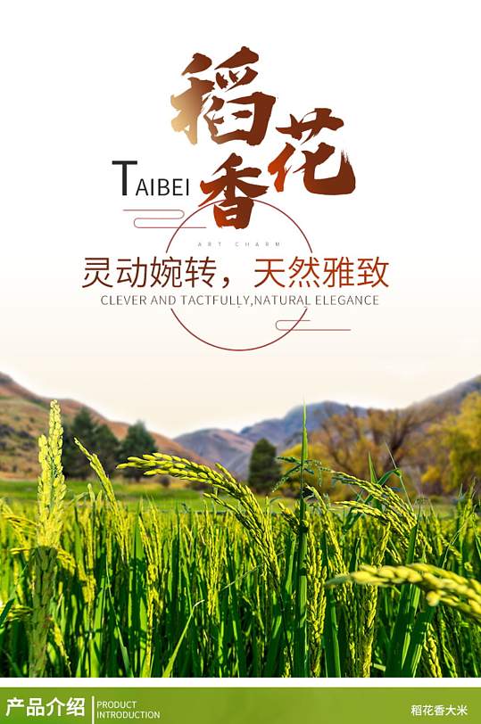 时尚简约食品茶饮稻花香稻子详情页