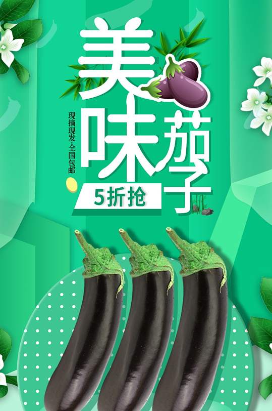 食品生鲜蔬菜水果紫茄子详情页