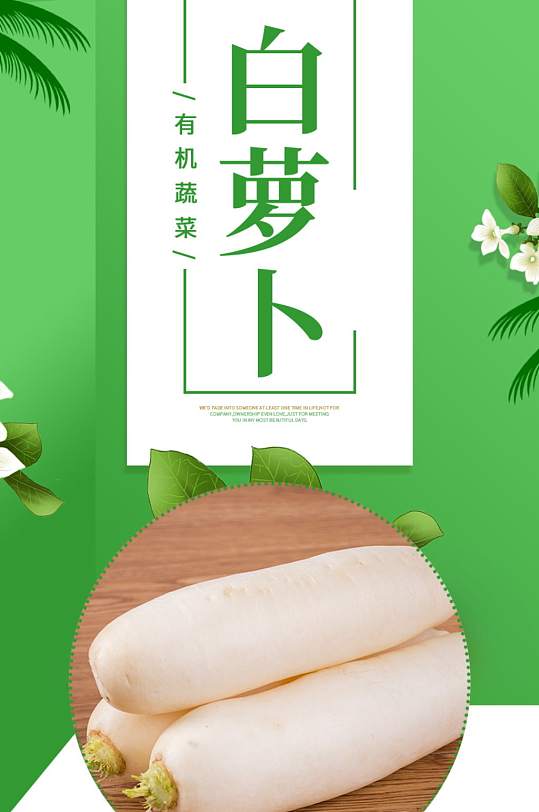 蔬菜水果生鲜白萝卜白菜黄瓜青菜详情页
