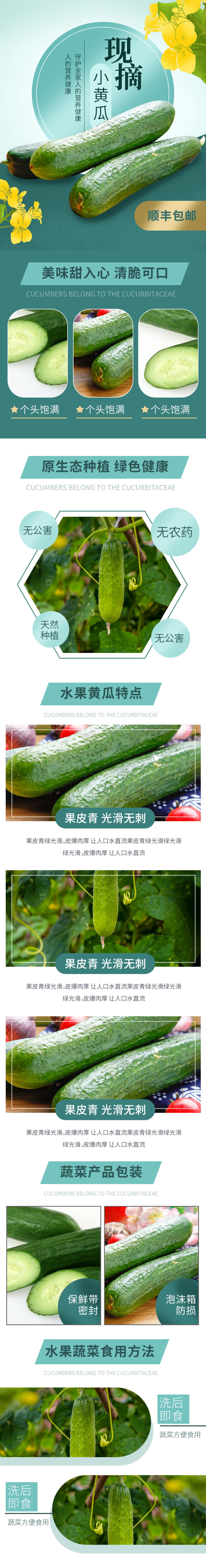絲瓜黃瓜寶貝詳情頁蔬菜素材