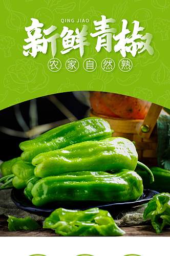 蔬菜水果生鲜详情页简约新鲜青尖椒