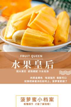 小清新棕色水果菠萝蜜详情页