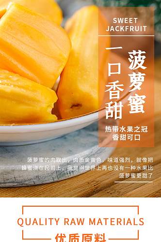 棕色水果菠萝蜜详情页