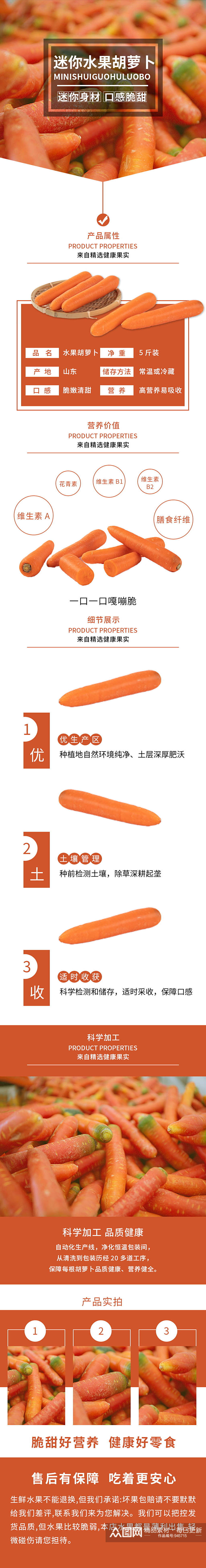 生鲜水果迷你水果胡萝卜详情页素材