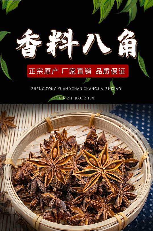简约电商调味品干货香料八角详情页