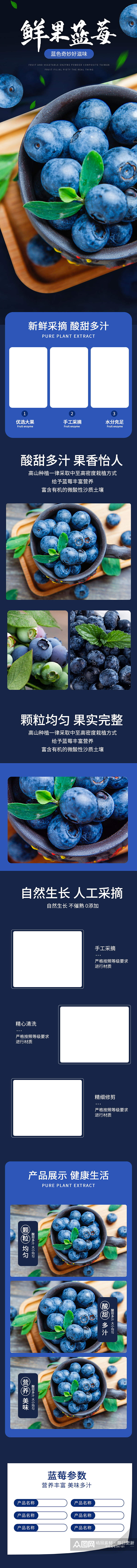生鲜水果蓝莓详情页素材