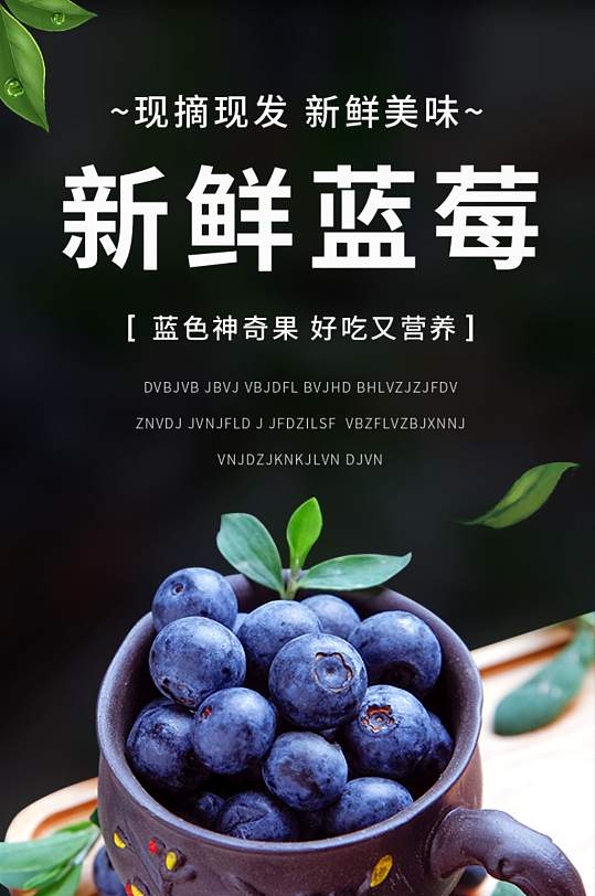 季节性水果生鲜水果蓝莓详情页模板