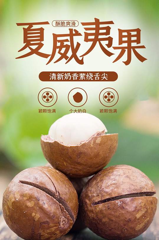 简约坚果夏威夷果详情页