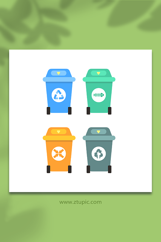 垃圾桶垃圾分类元素-众图网