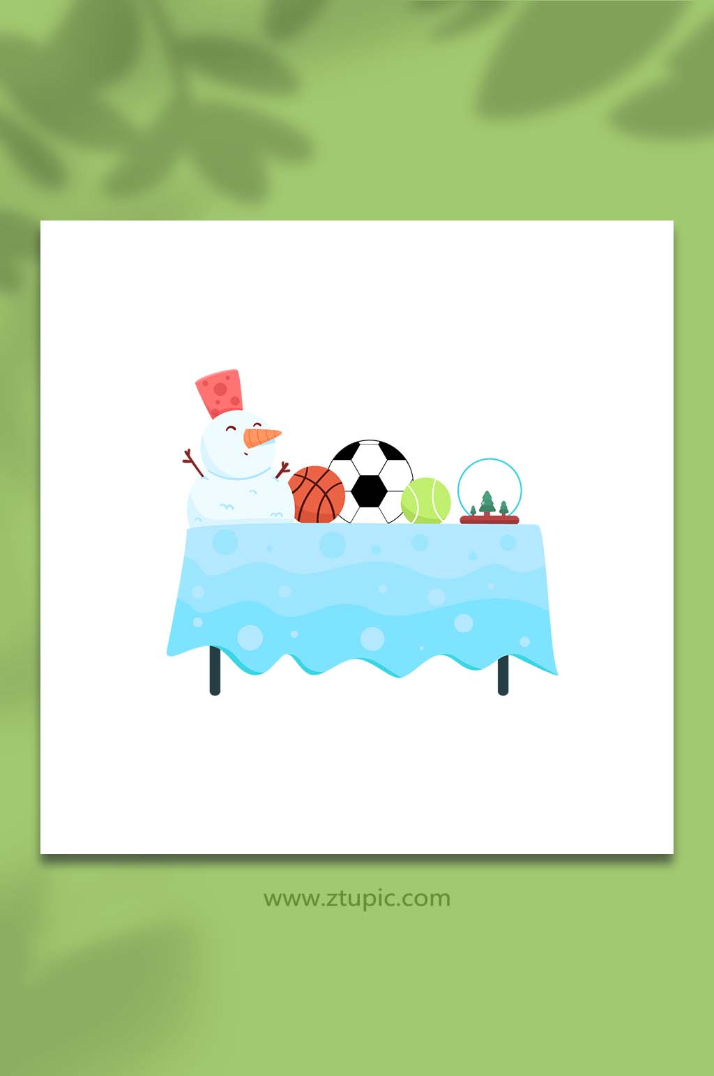 桌子物品跳蚤市场义卖物品元素插画素材