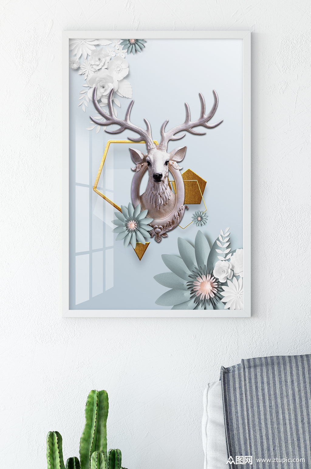 麋鹿北欧装饰晶瓷画