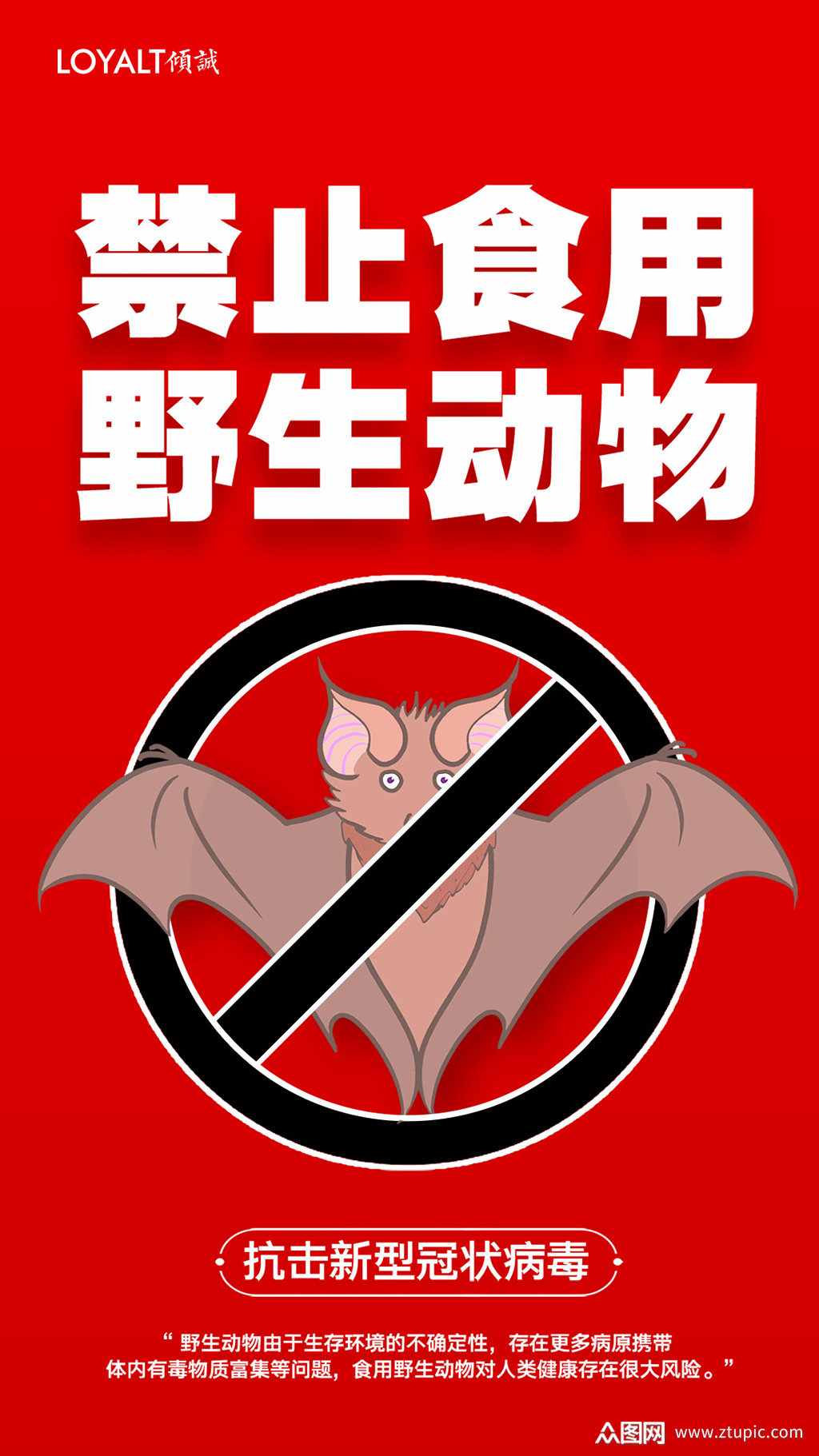 禁止食用野生动物宣传海报