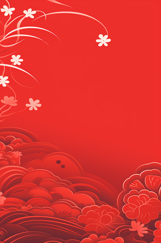中国红展板海报传统元素背景设计图