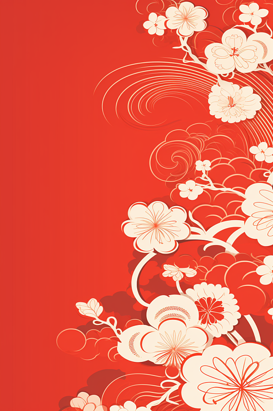 中国红展板海报传统元素背景设计图