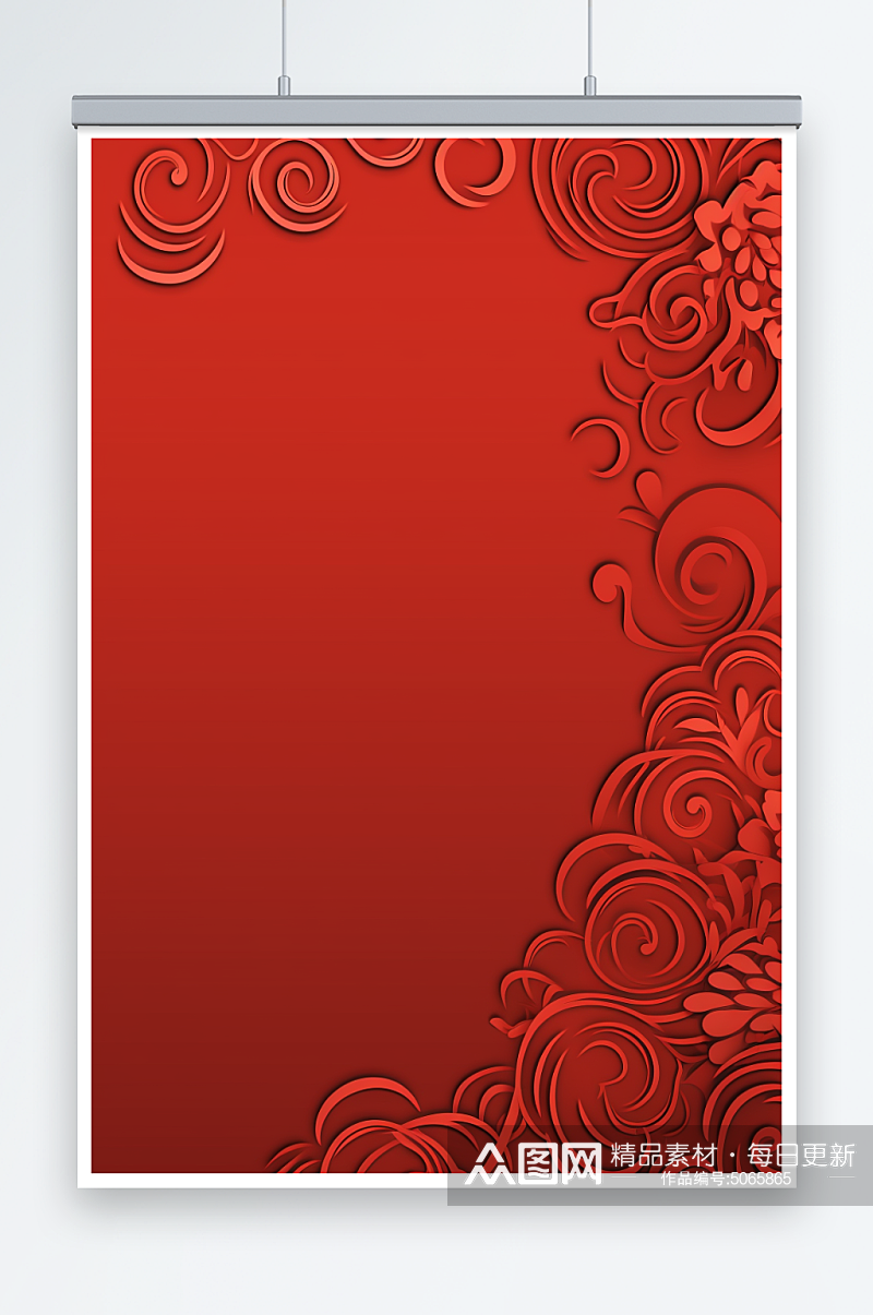 中国红展板海报传统元素背景设计图素材